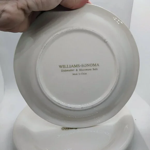 Williams Sonoma White Appetizer Plates Set of 2 Cheese & Wine Series 7" - Picture 4 of 5